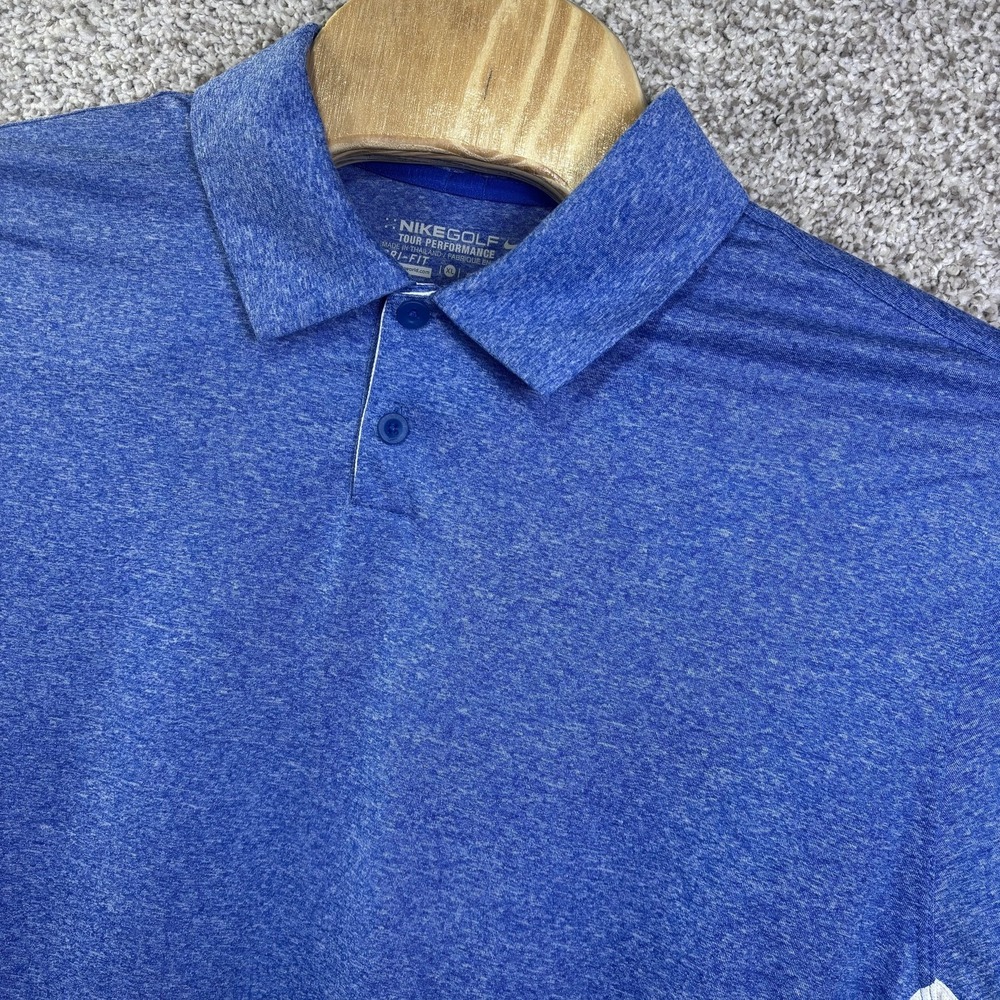 Nike‎ Golf Tour Performance Dri-FIT Polo Shirt Mens XL Blue White 639705-480